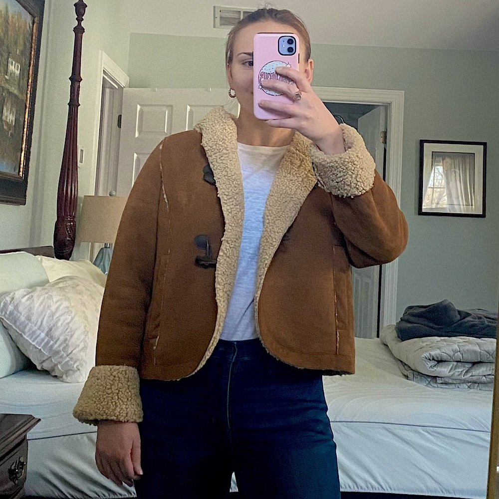 Anthropologie Lambskin Cropped Jacket